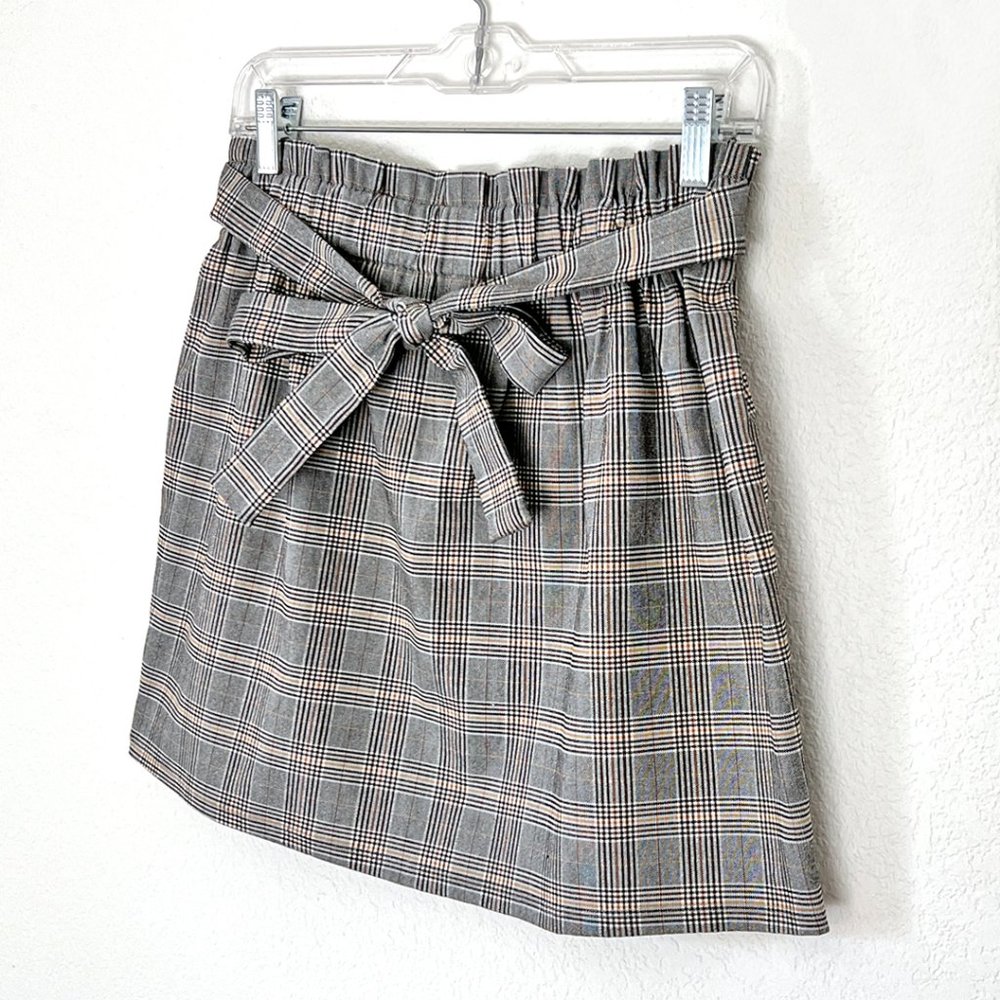 L.A. Hearts Plaid Miniskirt with Tie Waist, Size Medium